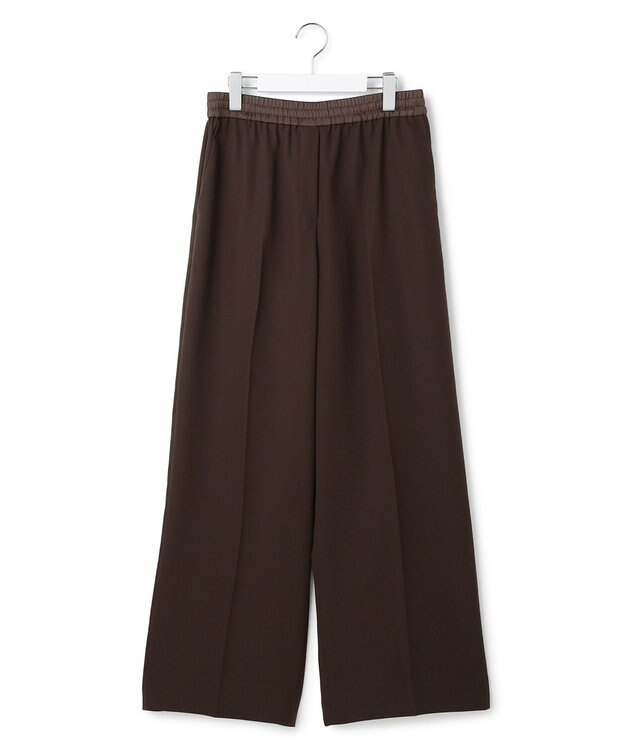 ICB L 【CLASSY.掲載・新色追加・WEB限定カラーあり】FluidBackSatin ワイドパンツ ダークブラウン