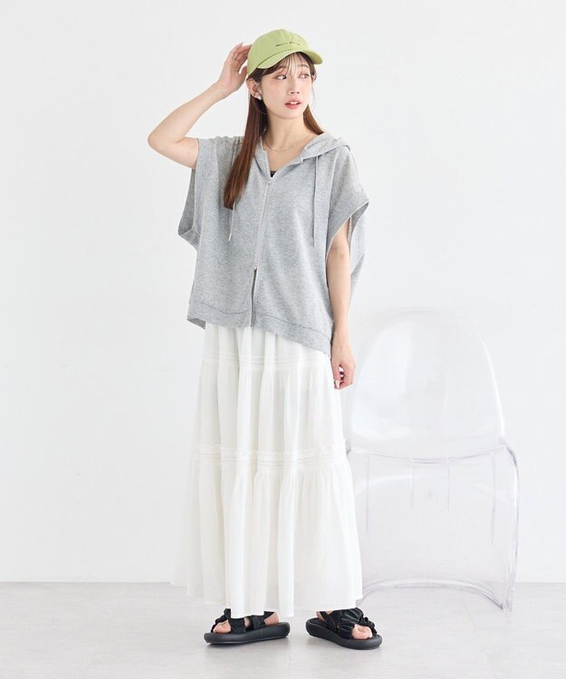 earth music&ecology シアーダンボールフーディーベスト Brown