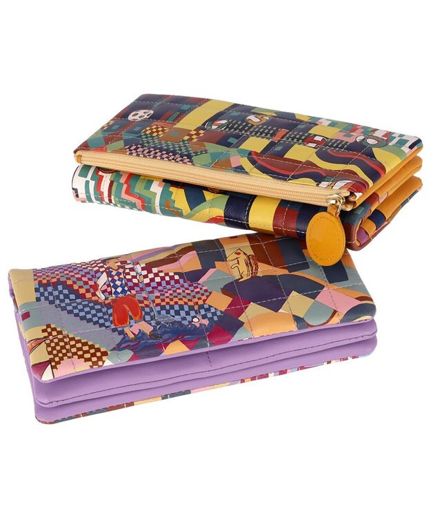 tsumori chisato CARRY カラフルランドスケープ かぶせ 長財布 ラベンダー