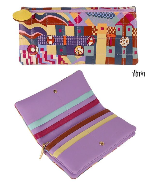 tsumori chisato CARRY カラフルランドスケープ かぶせ 長財布 ラベンダー