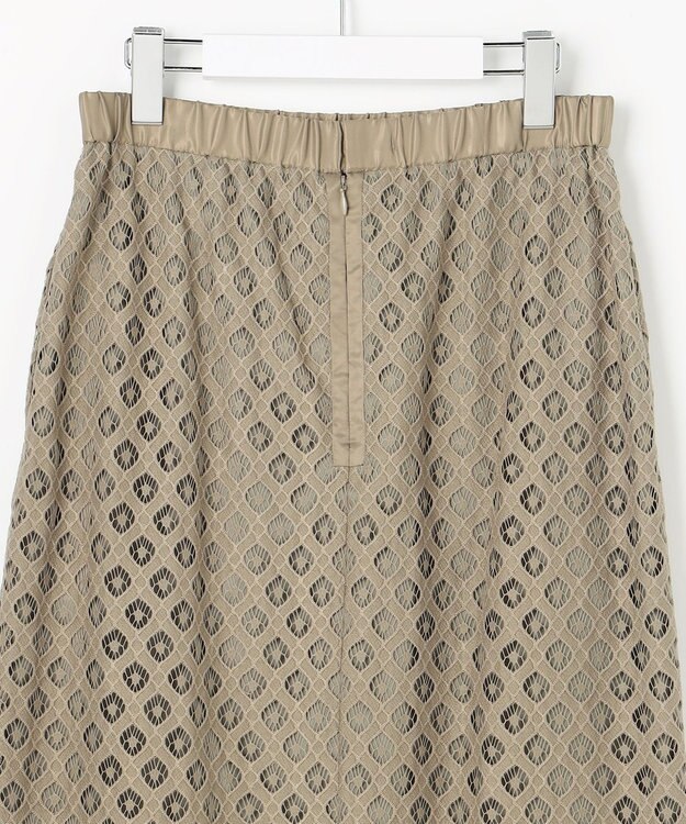 自由区 【SHIHOさん着用・こだわり素材】パネルレース スカート カーキ