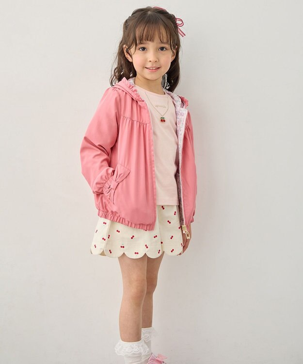 ANY KIDS 【フード取り外し/洗濯機可能】撥水加工リバーシブルゾン ピンク