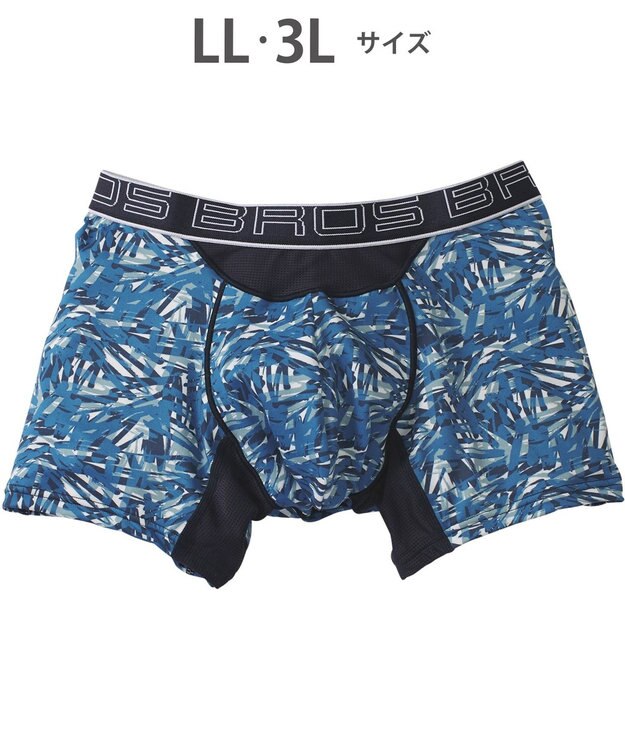 WACOAL MEN ボクサーパンツ 風が通ってムレ軽減。 ダブルエアスルータイプ 吸汗速乾 前閉じ GT3910 /ブロス バイ ワコールメン ブルー