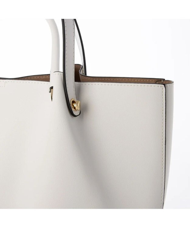 UNBILLION cachecache PCケース付きメタルハンドルA4トートバッグ アイボリー