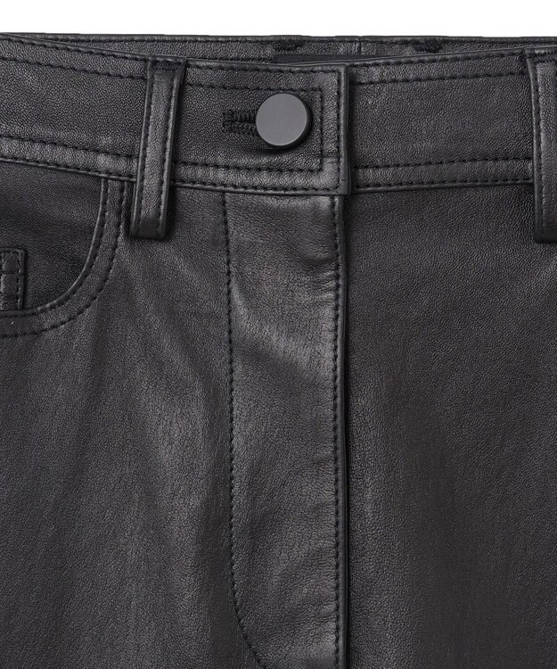 JOSEPH 【FOUNDATIONS】【AW23】レザーストレッチ　スリムフィットトラウザーズ Black