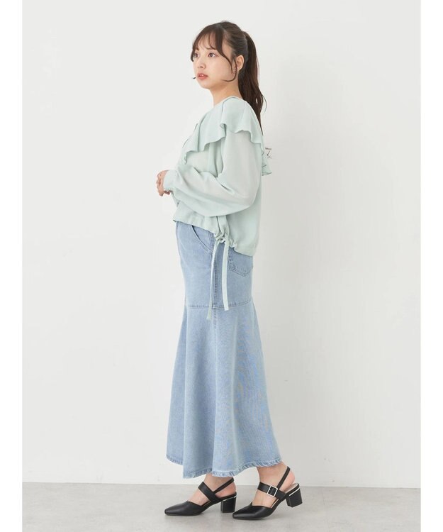 earth music&ecology ラッフルシアードロストブラウス Mint