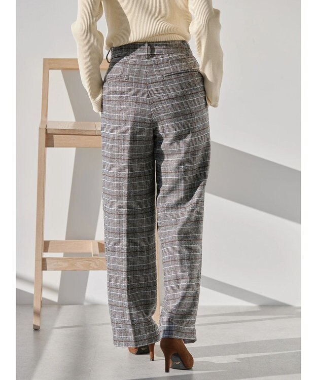 AMERICAN HOLIC ツイードタックワイドパンツ Glen Check