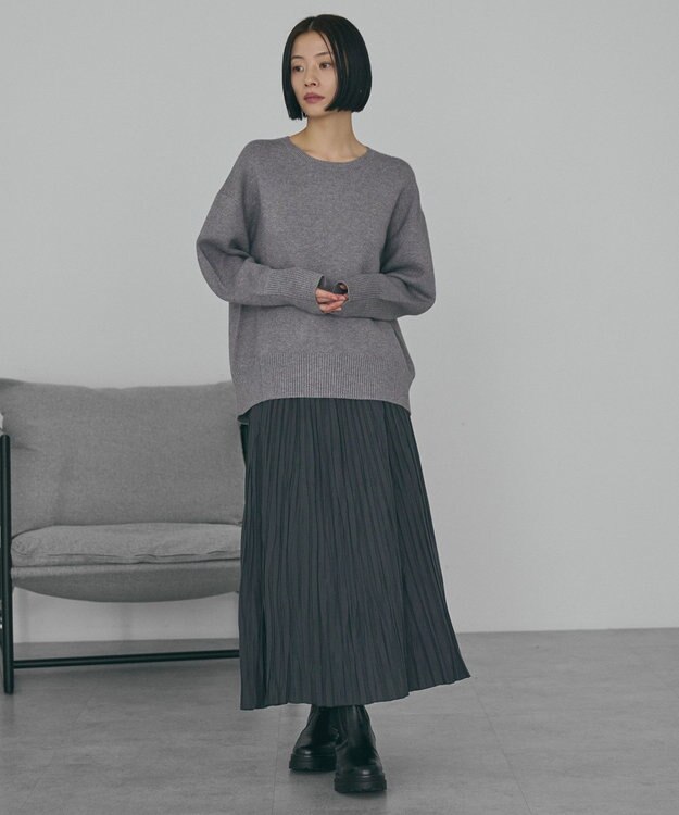 AMERICAN HOLIC バイパチ前振りニットプルオーバー Gray Mixture