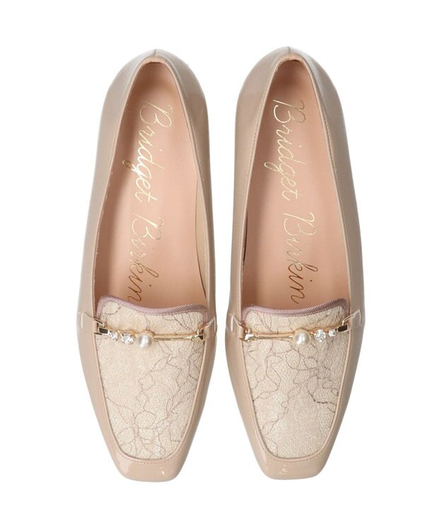 Bridget Birkin 【Bridget Birkin】レースコンビパールビットローファー ベージュコンビ