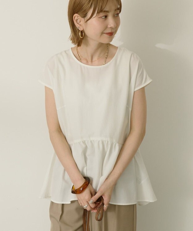 AMERICAN HOLIC ペプラムノースリーブブラウス【WEB限定カラー有り】 Off White