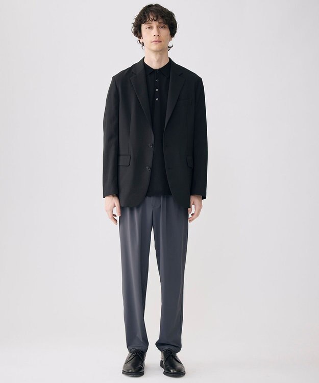 UNFILO MENS アラエルアンチピリングニット ポロ ブラック