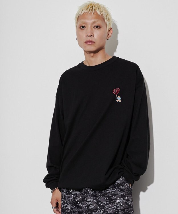 WEGO 【ユニセックス着用ITEM】別注ベンデイビスプランプロゴT（LS） ブラック