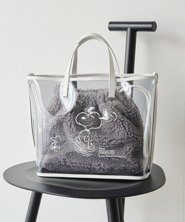 russet 【PEANUTS×russetコラボ第三弾】クリアトート×巾着セットバッグ(CE-1592) Plain