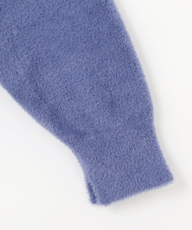 ANY 【洗濯機可】フェザーニットカーディガン ブルー