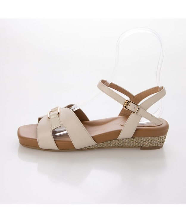 ing <ing>ローヒールウエッジサンダル ホワイト