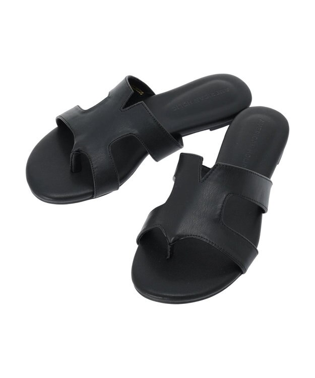 AMERICAN HOLIC カットアウトトングサンダル Black