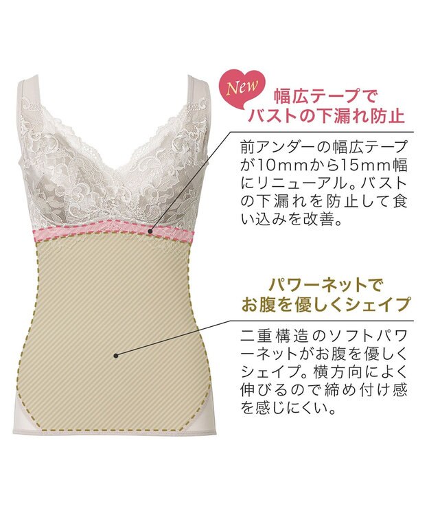 BRADELIS New York 【BRADELIS NewYork peace】ハートフルカップカシュクールブラキャミソール24 ノンワイヤー ブラトップ DB524104 シアーグレージュ