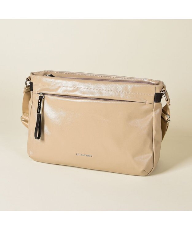 LA BAGAGERIE コーティングキャンバス ショルダーバッグ ライトベージュ