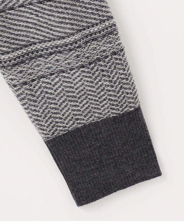 JOSEPH ABBOUD 【ストレッチ/スウェードタッチ/JAPANファブリック】ジャガード柄 プルオーバー ニット ライトグレー系3