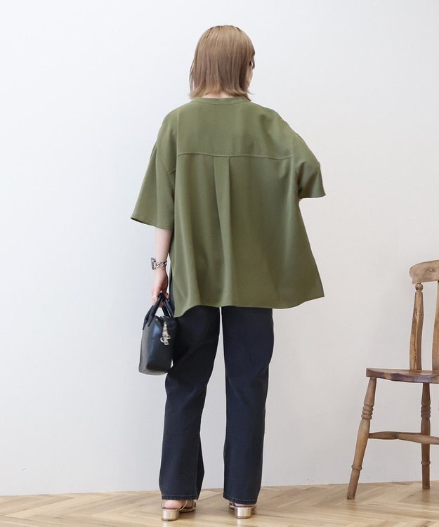 AMERICAN HOLIC 【WEB限定】ミリタリーWポケットスキッパーシャツ Khaki