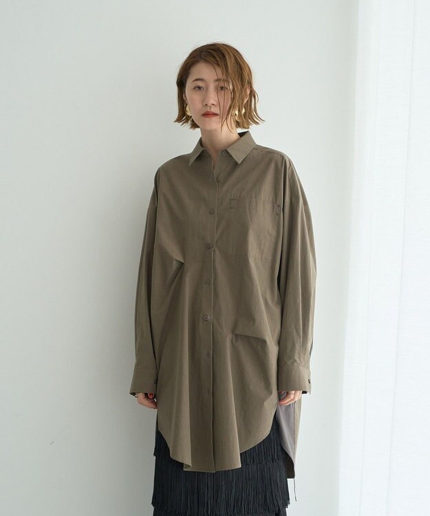 YECCA VECCA 2way袖デザインロングシャツ Khaki