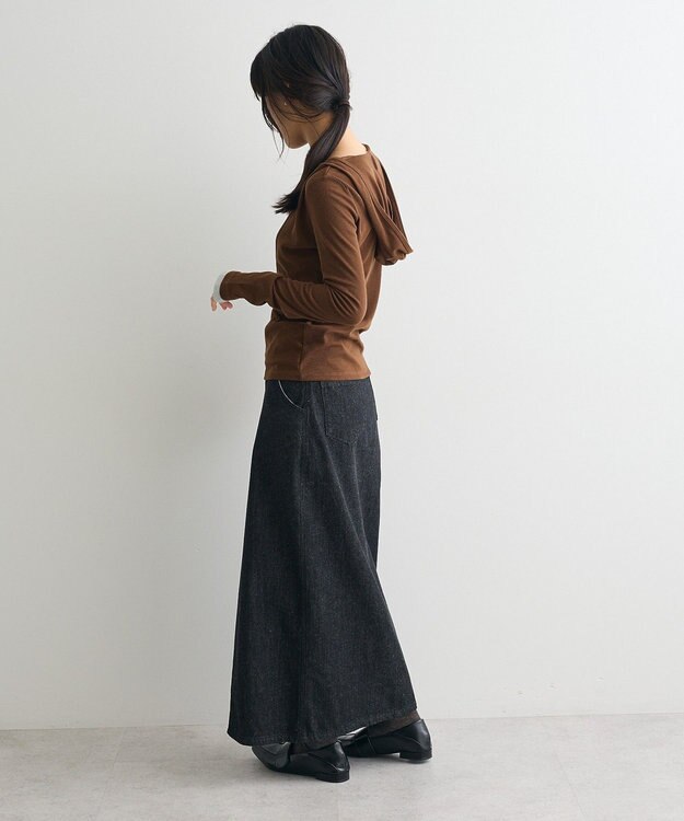 CRAFT STANDARD BOUTIQUE ラップ風デニムスカート Black