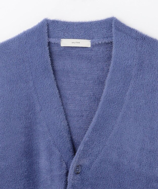 ANY 【洗濯機可】フェザーニットカーディガン ブルー