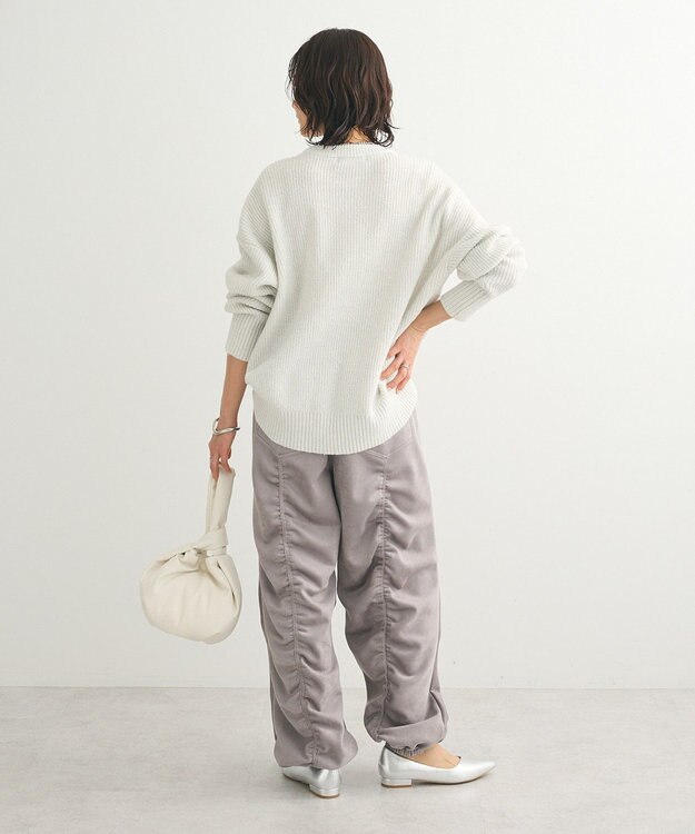 Green Parks ・Ｐｅｔｉｔ　Ｆｌｅｕｒ　ラメ＆スパンコールニット Off White