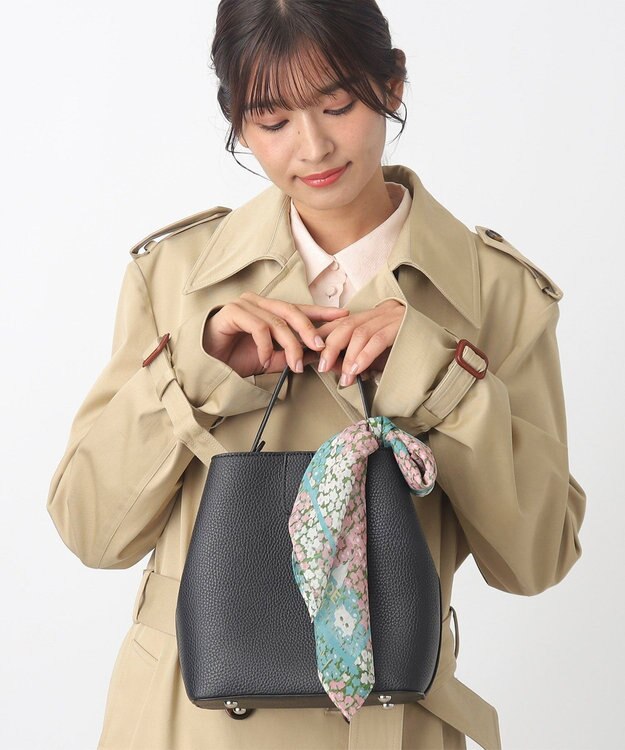 MOONBAT 【WEB限定】PAUL & JOE ACCESSOIRES シルクシフォンスカーフ 58×58cm ターコイズブルー(Hide and seek in the flowers)