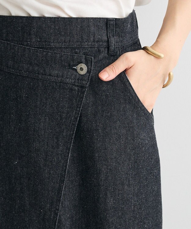 CRAFT STANDARD BOUTIQUE ラップ風デニムスカート Black