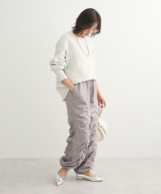 Green Parks ・Ｐｅｔｉｔ　Ｆｌｅｕｒ　ラメ＆スパンコールニット Off White