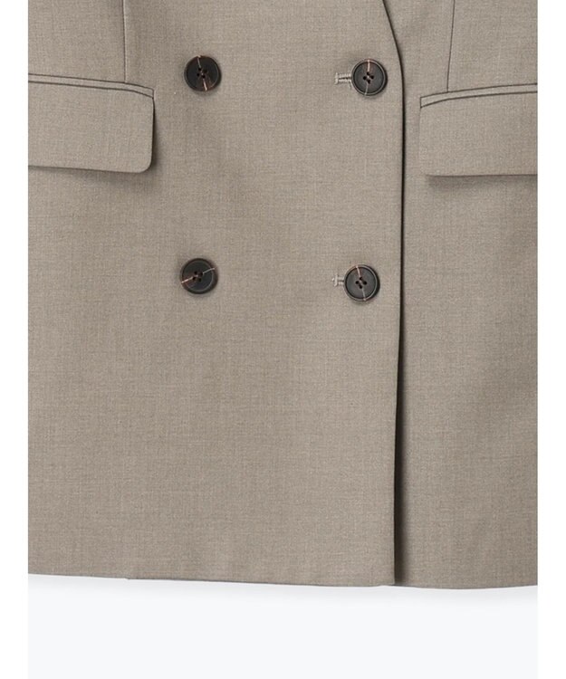 Te chichi ノーカラーダブルブレストジャケット ベージュ