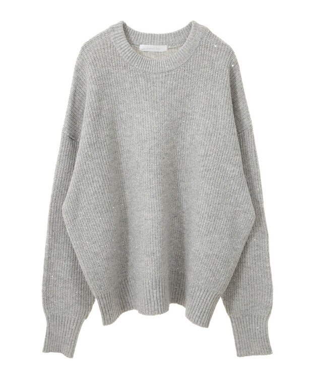 Green Parks ・Ｐｅｔｉｔ　Ｆｌｅｕｒ　ラメ＆スパンコールニット Gray