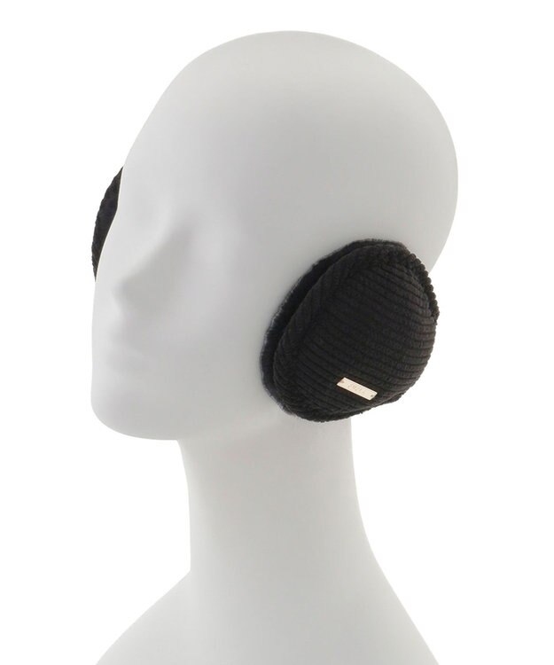 MOONBAT FURLA(フルラ) コーデュロイ×ファー バックアームイヤマフ ブラック