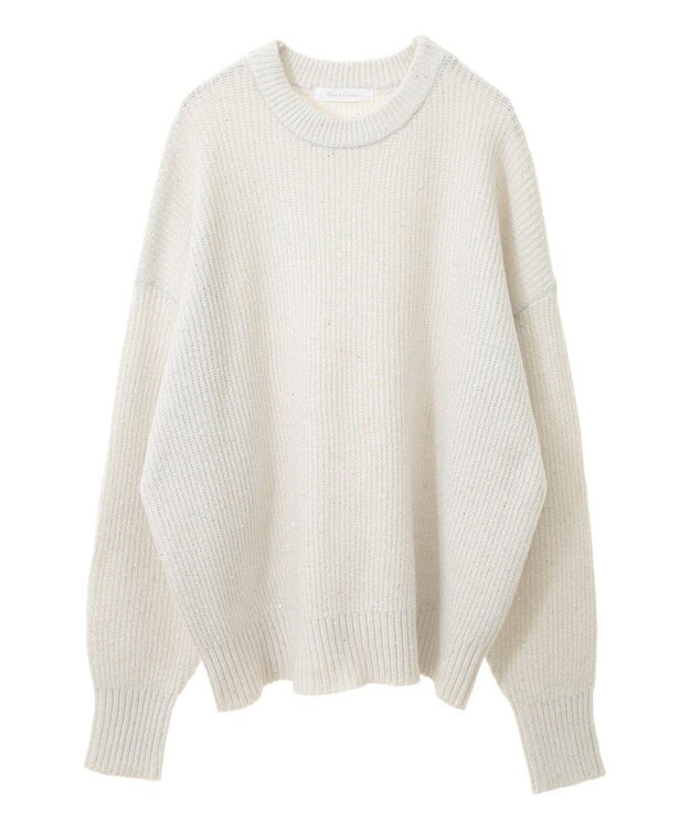 Green Parks ・Ｐｅｔｉｔ　Ｆｌｅｕｒ　ラメ＆スパンコールニット Off White
