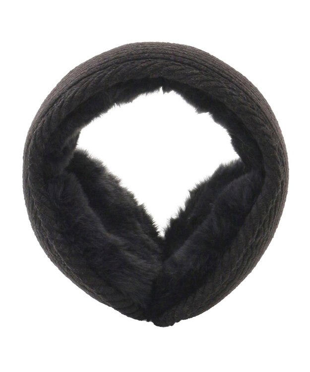 MOONBAT FURLA(フルラ) コーデュロイ×ファー バックアームイヤマフ ブラック