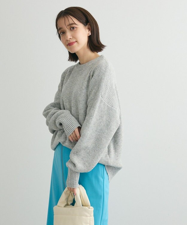 Green Parks ・Ｐｅｔｉｔ　Ｆｌｅｕｒ　ラメ＆スパンコールニット Gray