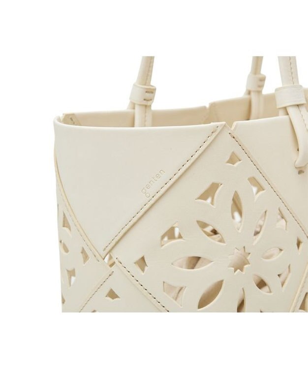 genten サスカットバスケット手提げバッグ＜LL＞ シロ