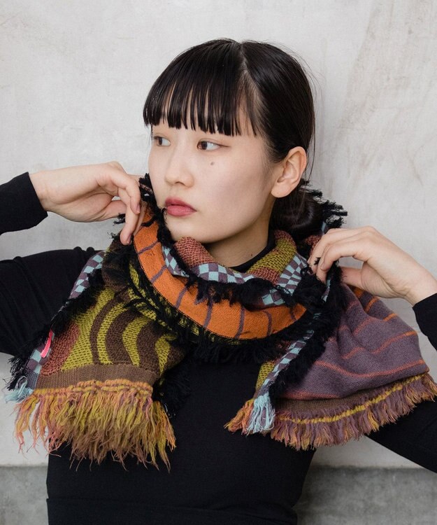 POLS Breeze モヒカンウールストール ブラウン