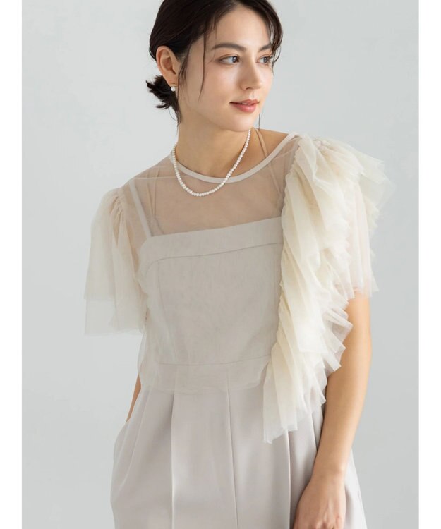 Te chichi 【セレモニーアイテム】チュールフリルレイヤードボレロ オフホワイト