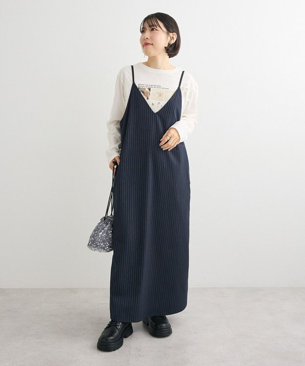 Green Parks Ｖネックキャミワンピース Navy