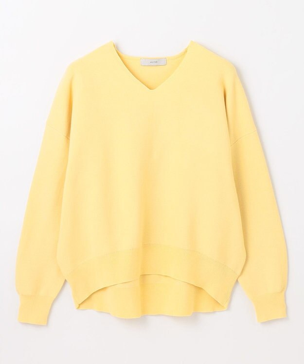 ANY 【5色展開】Ｖネックガーターニットプルオーバー イエロー