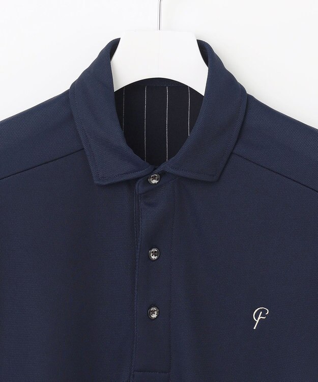 23区GOLF 【23Fondation/MEN】【UVケア】ハイブリッド ポロシャツ ネイビー系