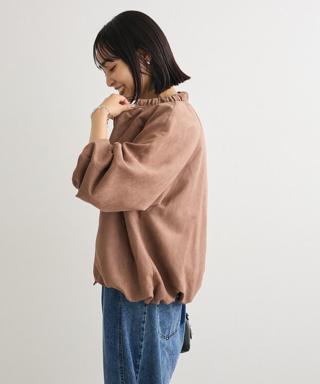 Green Parks スウェードライクギャザーブルゾン Light Brown