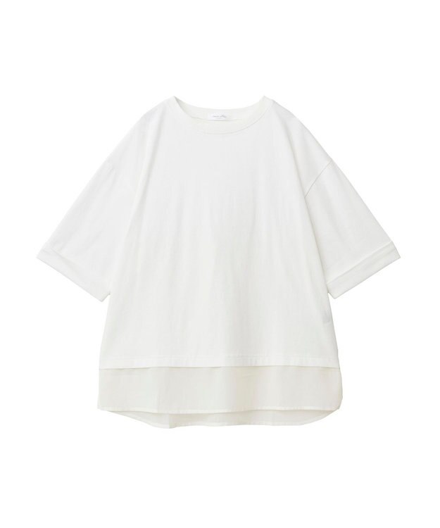 Green Parks ５分袖裾シアードッキングチュニック White