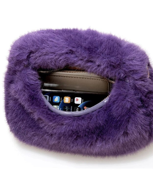 UNBILLION カシュカシュ cachecache / フェイクファー2wayハンドルミニバッグ パープル