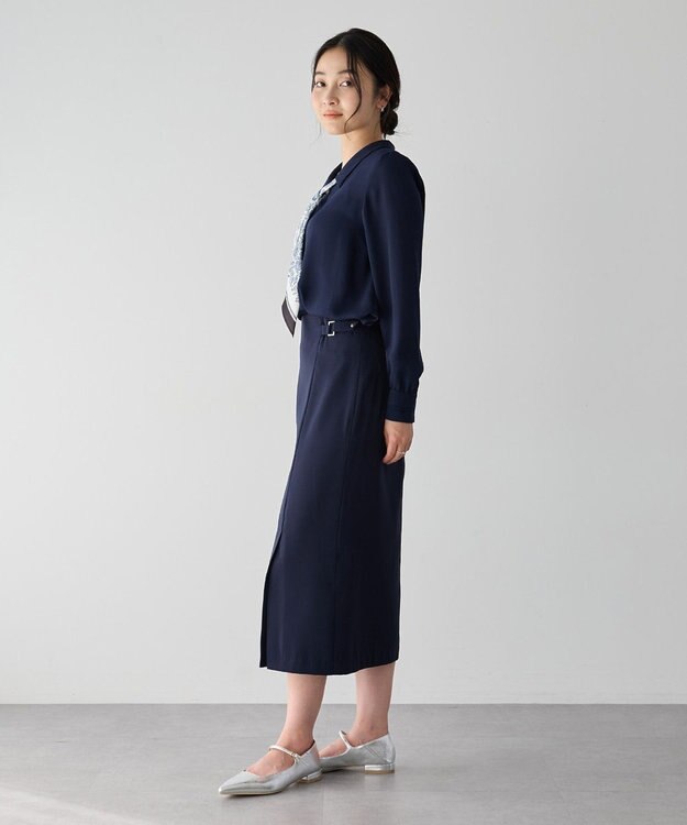 YECCA VECCA サイドベルトナロースカート Navy