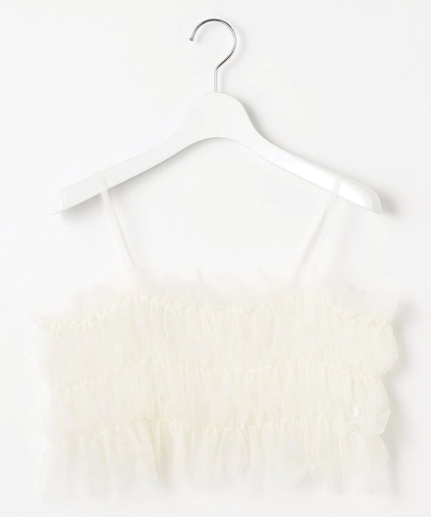 Feroux 【洗える】チュールキャミレイヤード カットソー ワンピース サックスブルー系