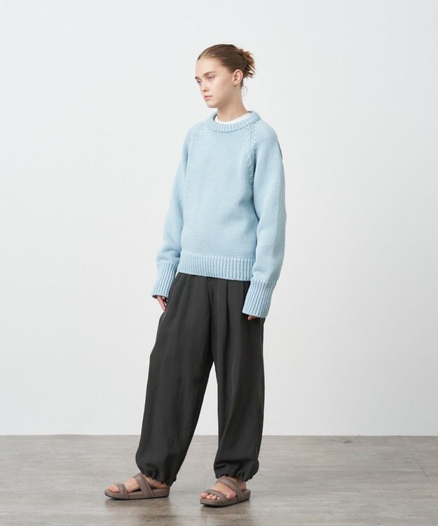 ATON KYOTO TSURIZOME SILK | ワイドイージーパンツ CHARCOAL GRAY