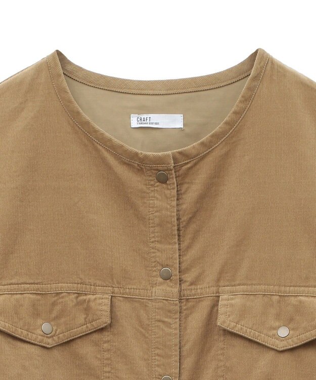 CRAFT STANDARD BOUTIQUE コーデュロイシャツワンピース Camel
